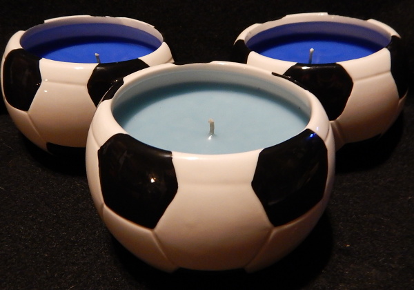 soccer ball favor candles